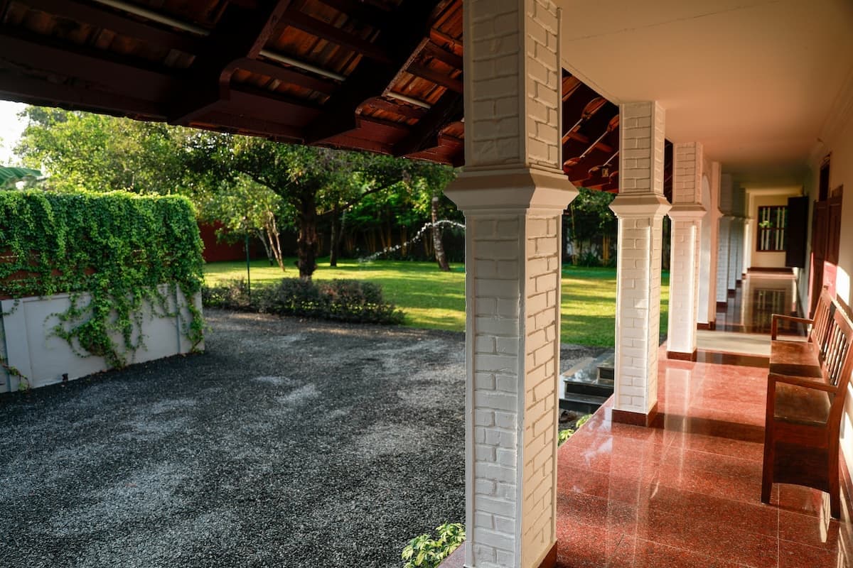 Veranda overlooking the garden